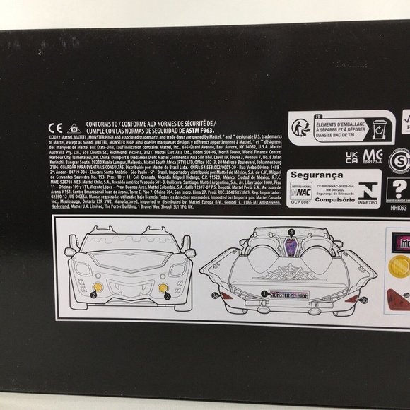 Monster High Toy Car Ghoul Mobile With Pet & Accessories Purple Convertible - Picture 16 of 16